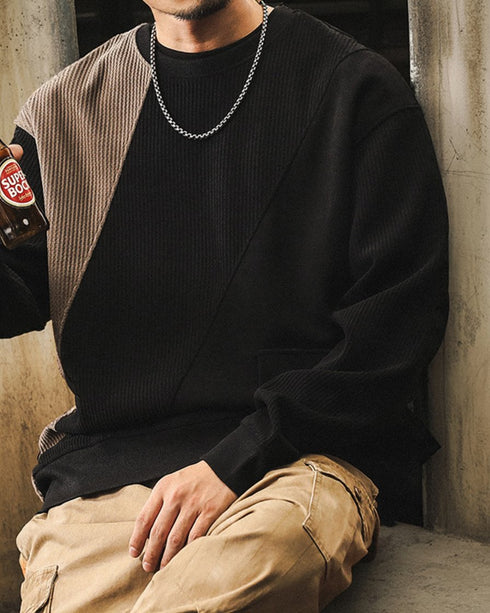 Contrast Line Design Pocket Sweatshirt P1572