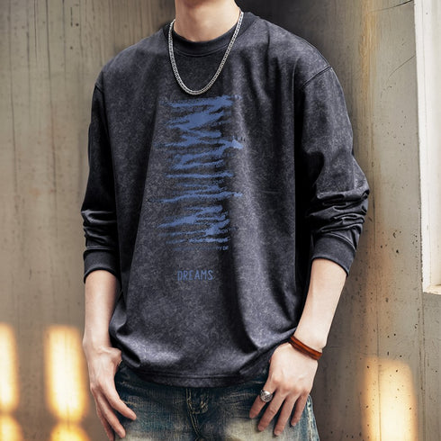 Modern Texture Graphic Long T-shirt P1790