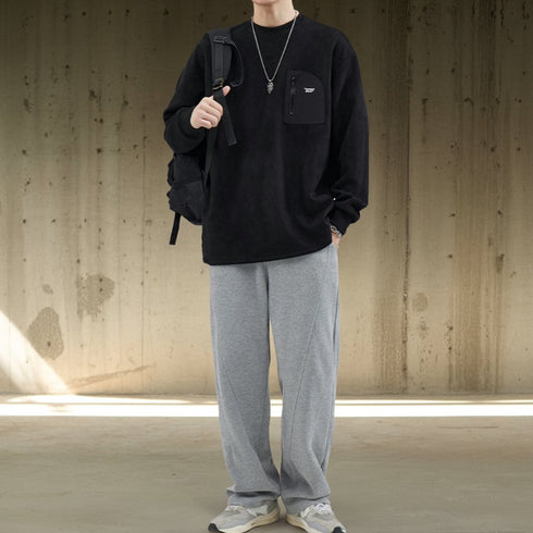 Zip Pocket Simple Long T-shirt P1761