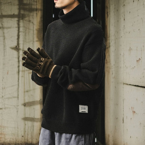 Elbow Patch Turtleneck Knit P1907