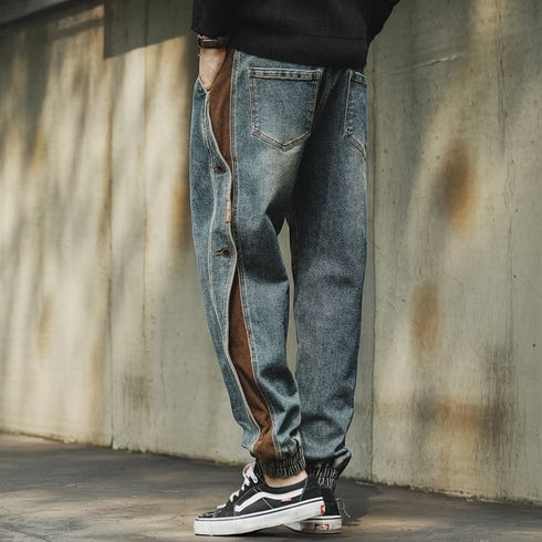 Side Line Denim Jogger Pants P1330