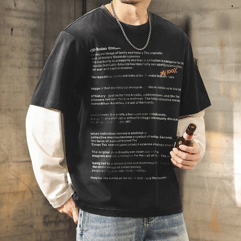 Vintage Style Lettering Long Sleeve T-shirt P1817