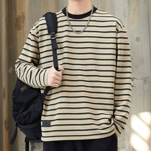 Border Crew Neck Long Tee P1686