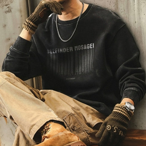 Vintage Font Print Sweat P1597