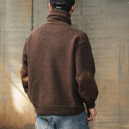 Elbow Patch Turtleneck Knit P1907