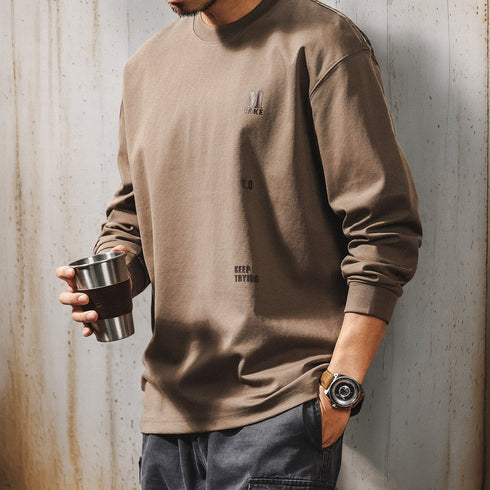 Small Letter Art Message Long Sleeve T-Shirt P1358