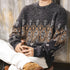Geometric Pattern Nordic Knit Sweater P1852