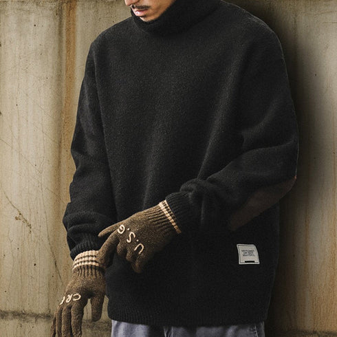 Elbow Patch Turtleneck Knit P1907