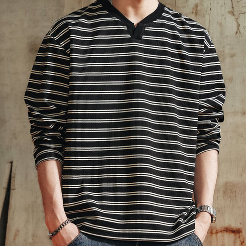 Classic Border Crew Neck Knit Sweater P1702