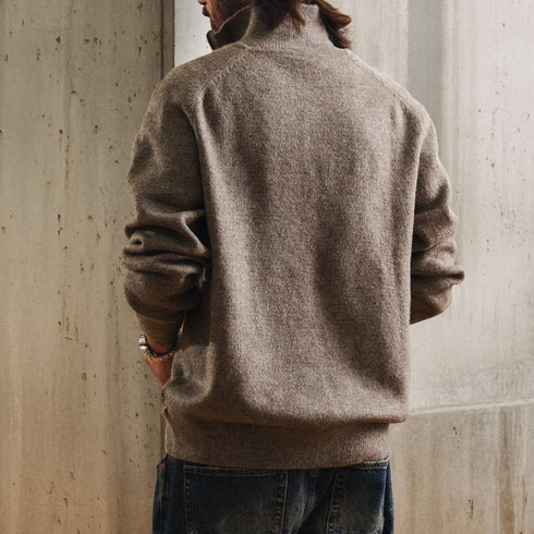 Melange Tone Half Zip Long Knit P1918