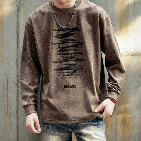 Modern Texture Graphic Long T-shirt P1790