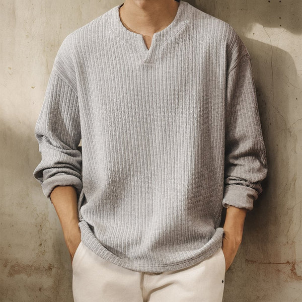 Relax Rib Design Long T-shirt P1945