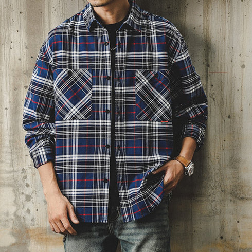 Double Pocket Mixed Check Shirt P1622