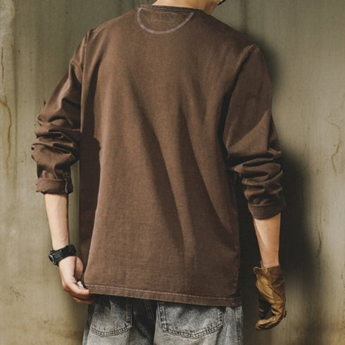 【OUTLET/即納】ヘンリーネッククラシック長袖Tシャツ P1738