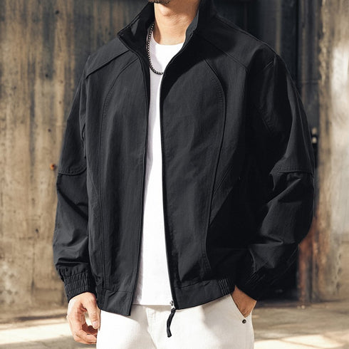 Minimal Design Stand Collar Jacket P1854