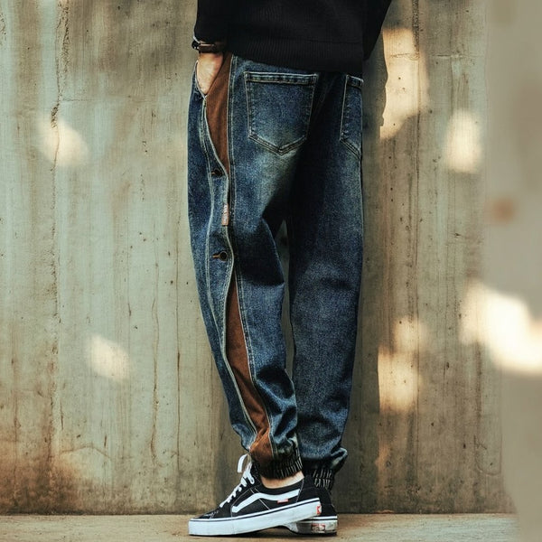 Side Line Denim Jogger Pants P1330