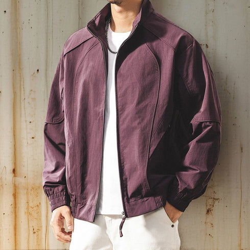 Minimal Design Stand Collar Jacket P1854