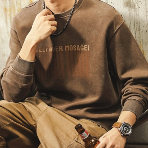 Vintage Font Print Sweat P1597