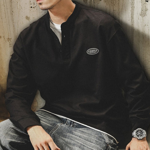 Logo Patch Henley Shirt P1739