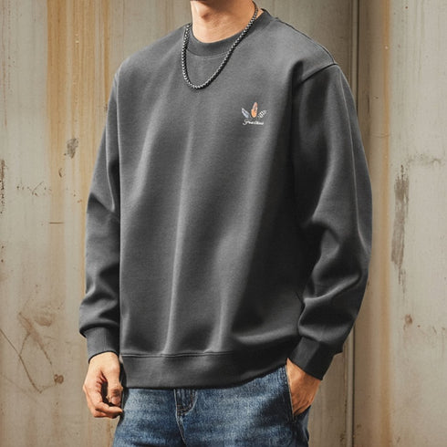 Colorful Feather Circle Back Print Sweatshirt P1837