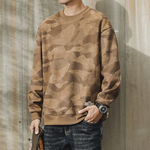Camouflage Pattern Loose Fit Sweatshirt P1713