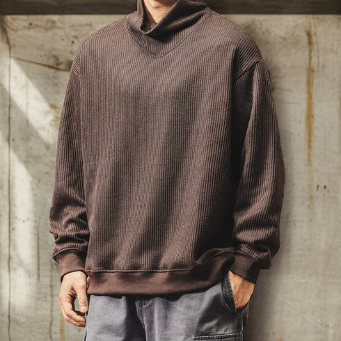 Waffle Touch Relax Long Sleeve Pullover P1858