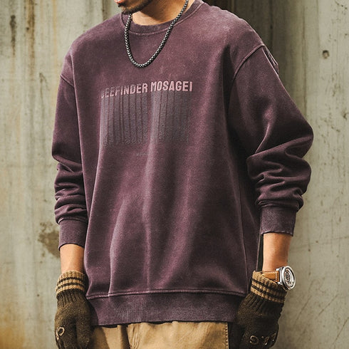 Vintage Font Print Sweat P1597