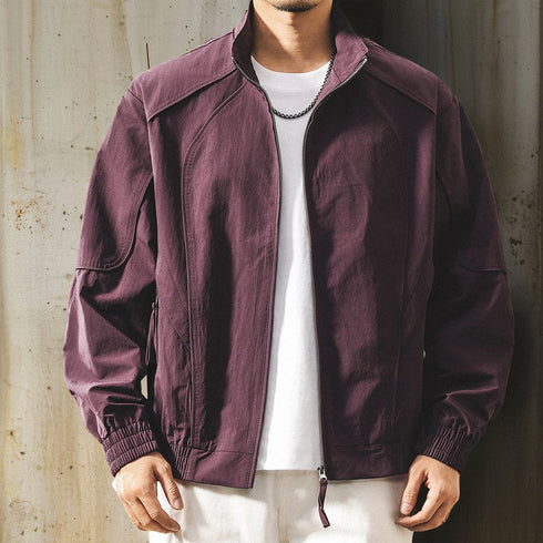 Minimal Design Stand Collar Jacket P1854