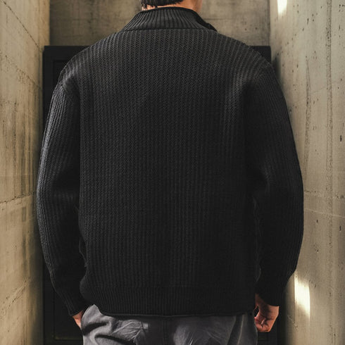 Relaxed Zip-Up Rib Knit P1835