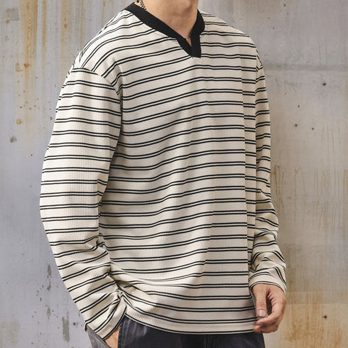 Classic Border Crew Neck Knit Sweater P1702