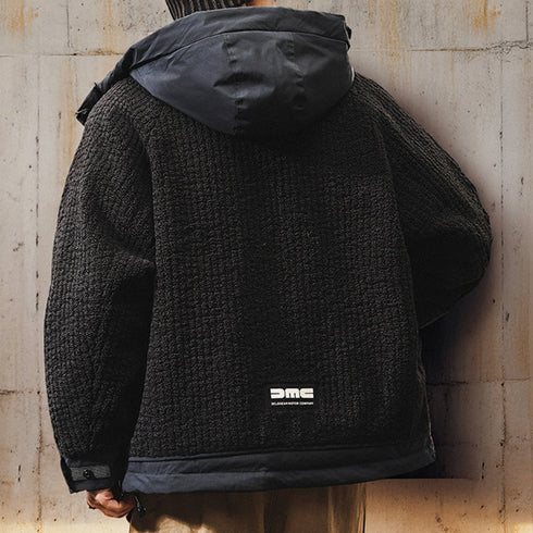 Two-Tone Design Hood Jacket P1873