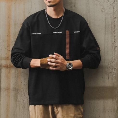 Block Texture Line Long sleeve T-Shirt P1678