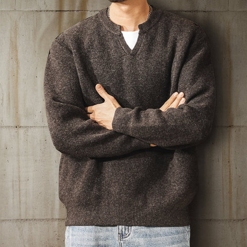 Classic Fit Key Neck Long Knit P1915