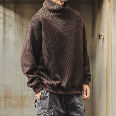 Waffle Touch Relax Long Sleeve Pullover P1858