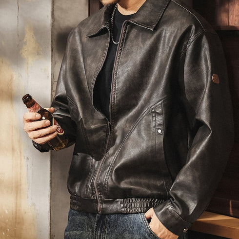 Vintage Leather-Like Jacket P1882