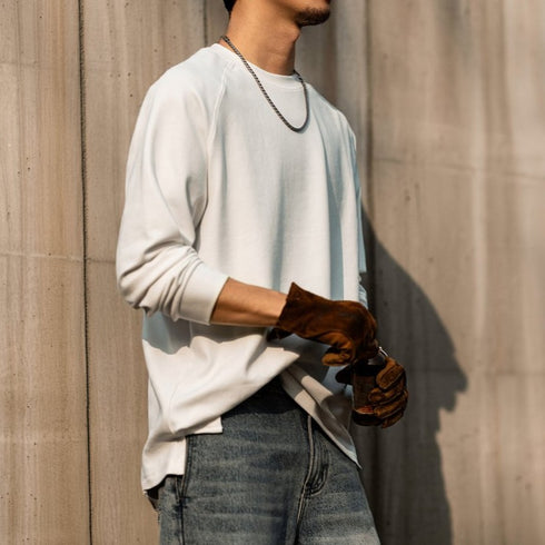 Side Slit Basic Raglan Long T-shirt P1967