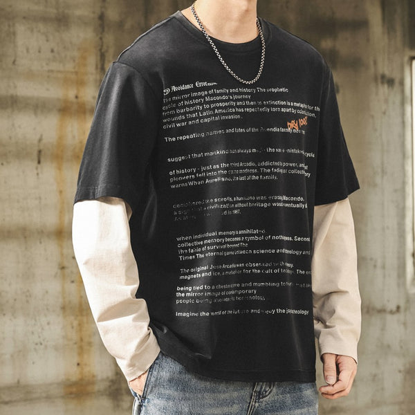 Vintage Style Lettering Long Sleeve T-shirt P1817