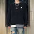 Rib Texture Crew Neck Knit Sweater P1649