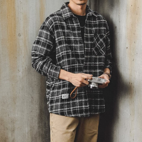 Urban Style Check Pattern Long Sleeve Shirt P1707