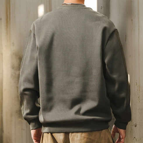 【OUTLET/即納】ミリタリーテイストラインデザイン長袖スウェット P1612