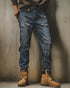 Distressed Fade Denim Jeans P1544