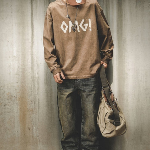 Big Logo Front Print Long Sleeve Sweatshirt P1711