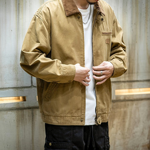 【OUTLET/即納】Cotton Loose Big Size Lapel Casual Jacket P0476