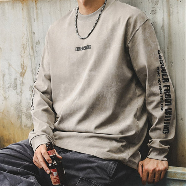 Acid Tone Sleeve Print Long Sleeve T-Shirt P1595