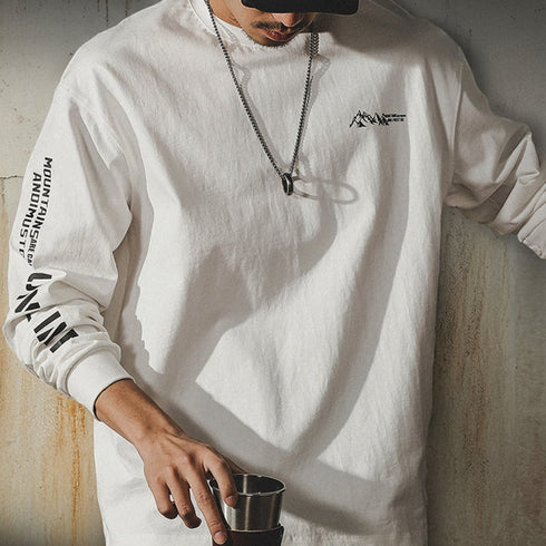 Monotone Style Print Design Long Sleeve T-Shirt P1615