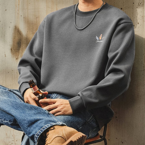 Colorful Feather Circle Back Print Sweatshirt P1837