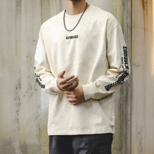 Acid Tone Sleeve Print Long Sleeve T-Shirt P1595