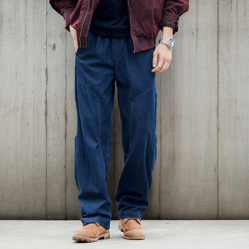 Panel Design Wide Line Sweatpants P1968