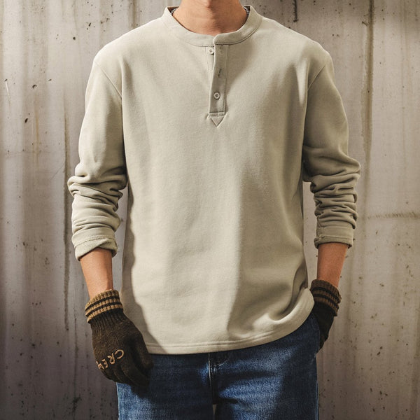 Smooth Henley Basic Long T-shirt P1946