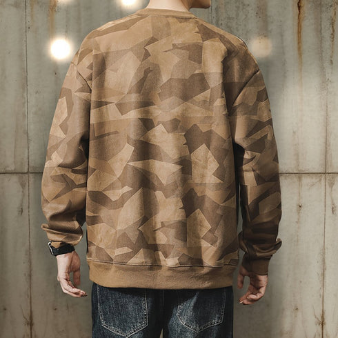 Camouflage Pattern Loose Fit Sweatshirt P1713